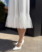 Rochie cununie civila eleganta rafinata detalii sofisticate lungime 92 cm