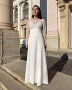 Elegantes Brautkleid mit Spitzenärmeln