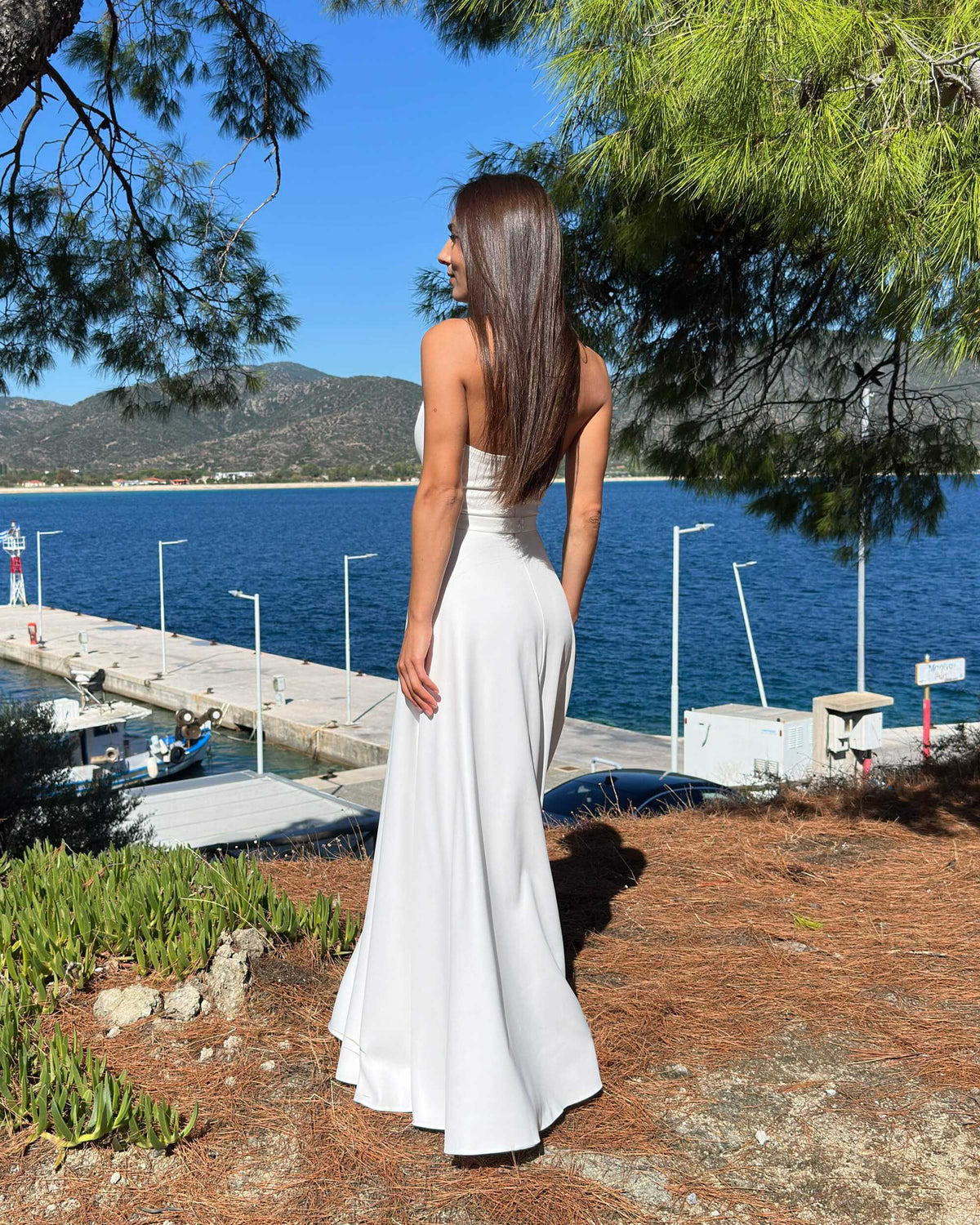 Rochie de mireasă simplă A-line cu spatele gol – ELARA